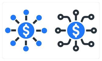 Fundraising Network and Finance Network in blue color vector