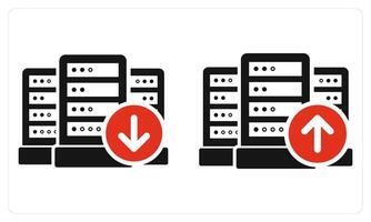 Download Server and Upload Server in red color vector