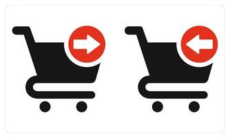Send Cart and Receive Cart in red color vector