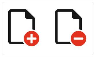 Add File and Remove File in red color vector