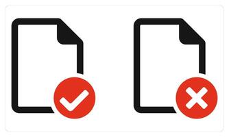 Right File and Wrong File in red color vector