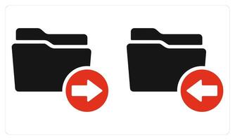 Send Folder and Receive Folder in red color vector