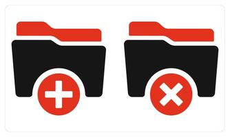 Add Folder and Remove Folder in red color vector