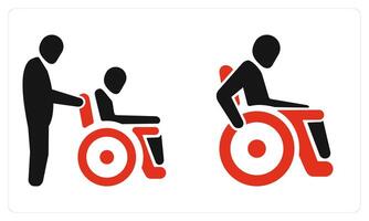 Handicapped and Disability in red color vector