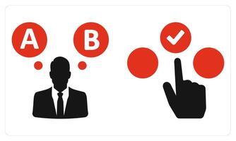 Option and Choice in red vector