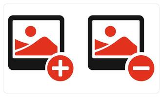 Add Image and Remove Image in red color vector