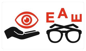 Eye Care and Eye Test in red color vector