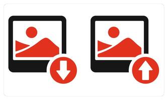 Download Image and Upload Image in red color vector