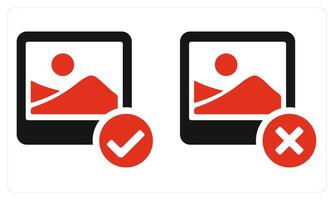 Right Image and Wrong Image in red color vector