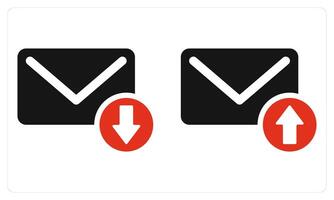 Download Message and Upload Message in red color vector