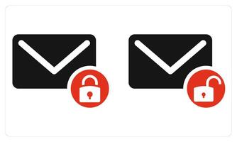 Message Lock and Message Unlock in red color vector