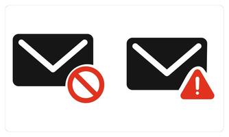 Message Prohibited and Error Message in red color vector