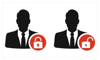 Profile Lock and Profile Unlock in red color vector