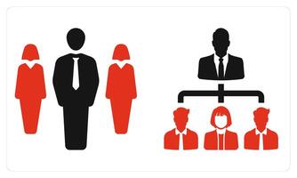 Team and Leadership in red color vector