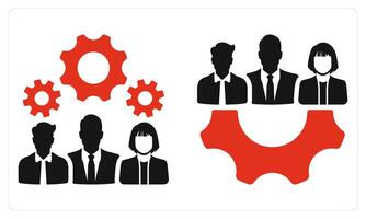 Teamword and Cooperation in red color vector