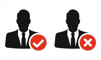 Right profile and Wrong Profile in red color vector