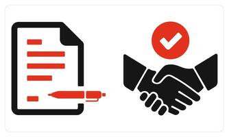 Agreement and Partnership in red color vector