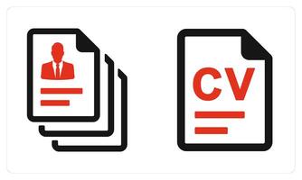 Resume and CV in red color vector
