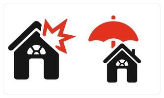 Home Explosion and Home Insurance in red color vector