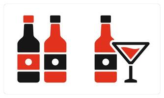 Champagne and Alcohol in red color vector