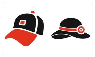 Cap and Hat in red color vector