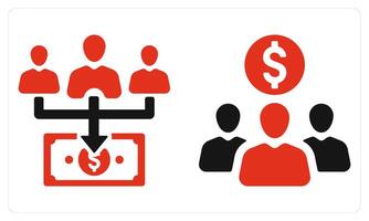 Investors and Shareholders in red color vector