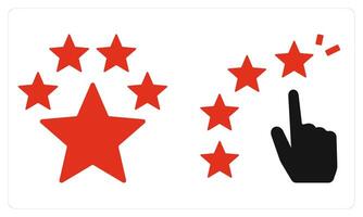 Premium Rating and Star Rating in red color vector