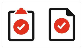 Checklist and Approved Document in red color vector