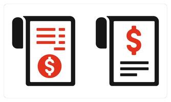 Invoice and Bill in red color vector
