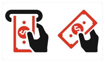 Atm and Cash in red color vector
