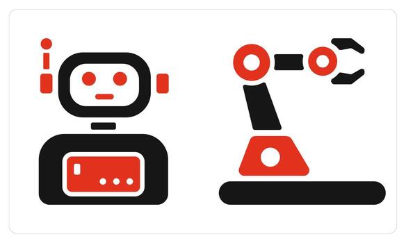Robot and Robotics in red color vector