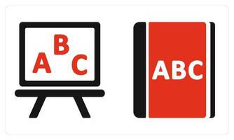 English Class and English Book in red color vector