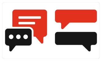 Message and Chat in red color vector