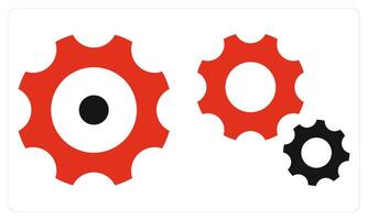 Gear and Optimization in red color vector