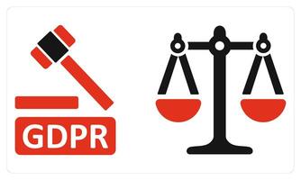 GDPR and Balance in red color vector