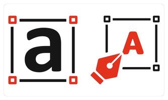 Font and Pen Tool in red color vector