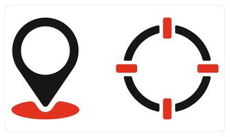 Navigation and Markers in red color vector