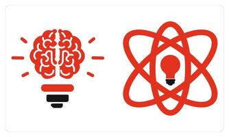 Brainstorming and Innovation in red color vector