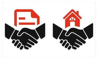 Agreement and Purchase Home in red color vector