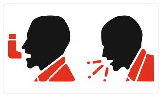 Asthma and Cough in red color vector