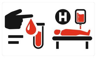 Blood Test and Blood Transfusion in red color vector