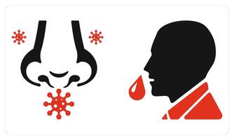 Allergy and Runny Nose in red color vector