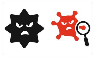 Virus and Virus Scan in red color vector