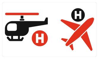 Air Ambulance and Air Medical Service in red color vector