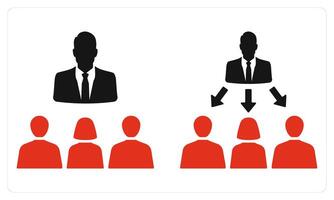 Group Meeting and Trainer in red color vector