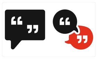 Inverted Commas and Quotes in red color vector