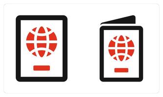 Passport and Travel Document in red color vector