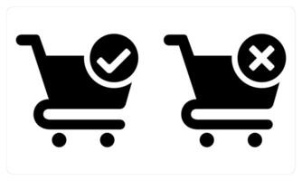 Add To Cart and Remove From Cart in black color vector