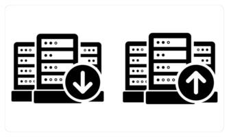 Download Server and Upload Server in black color vector