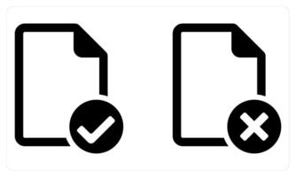 Right File and Wrong File in black color vector